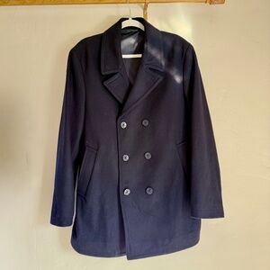 Ralph Lauren Mens Polo Wool-Blend Double-Breasted Peacoat